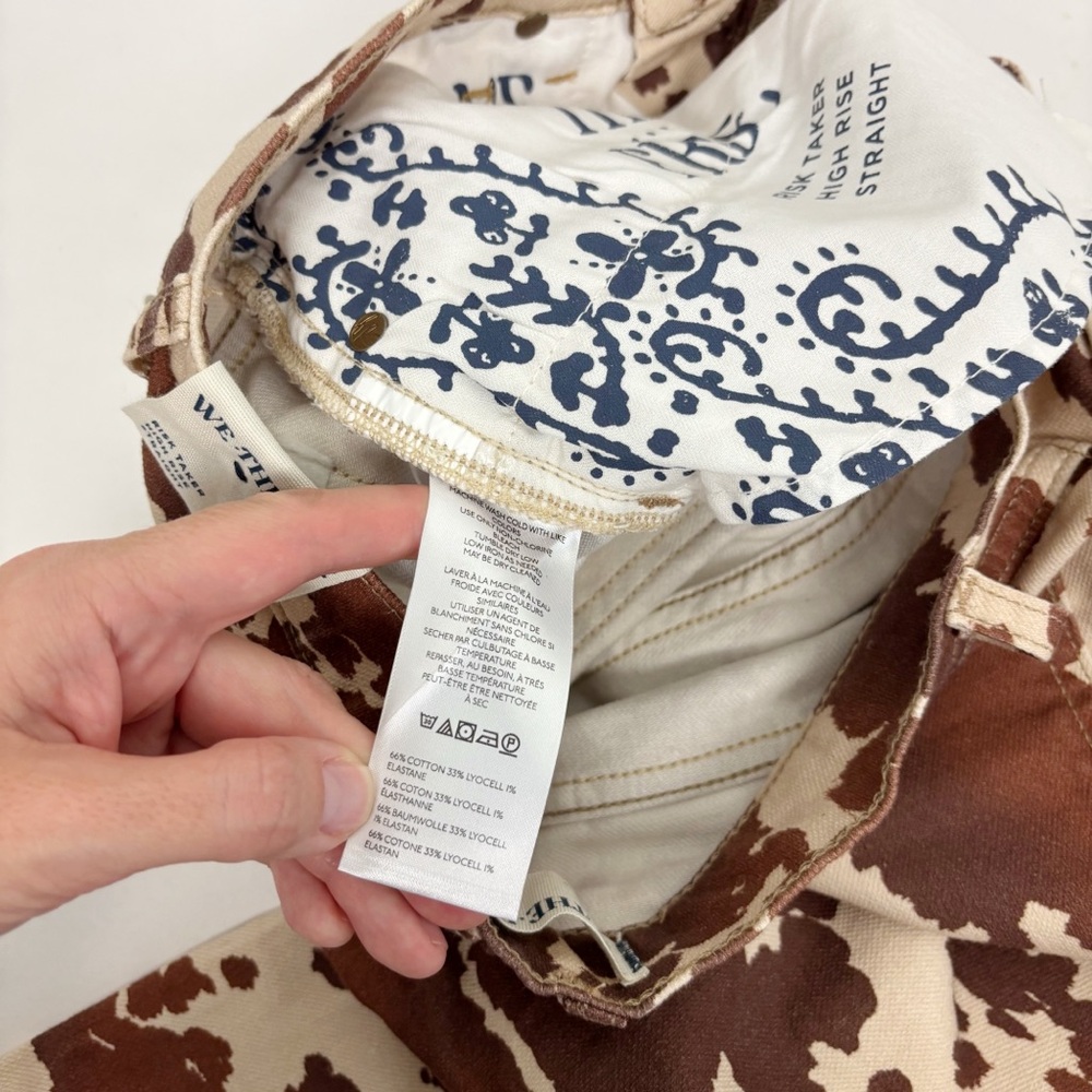 Free People Risk Taker Printed Wide Leg in Tea Combo Size 26 - Picture 11 of 16